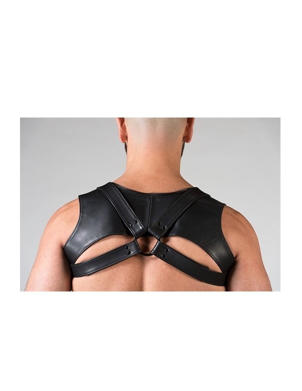 Leather Sleeveless Crop Hoodie