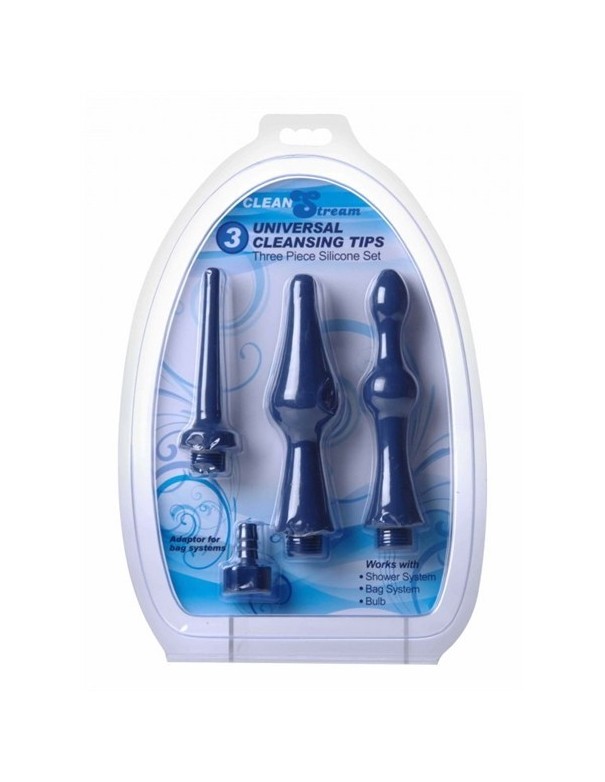 CleanStream - Universal 3 Piece Silicone Enema Attachment Se