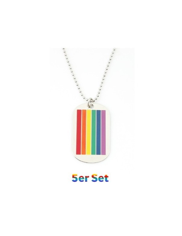 Regenbogen Anhänger Dog Tag (5er Set)
