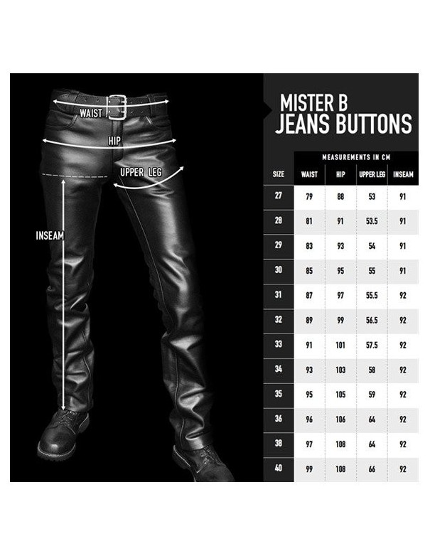Mister B Leather Jeans Buttons