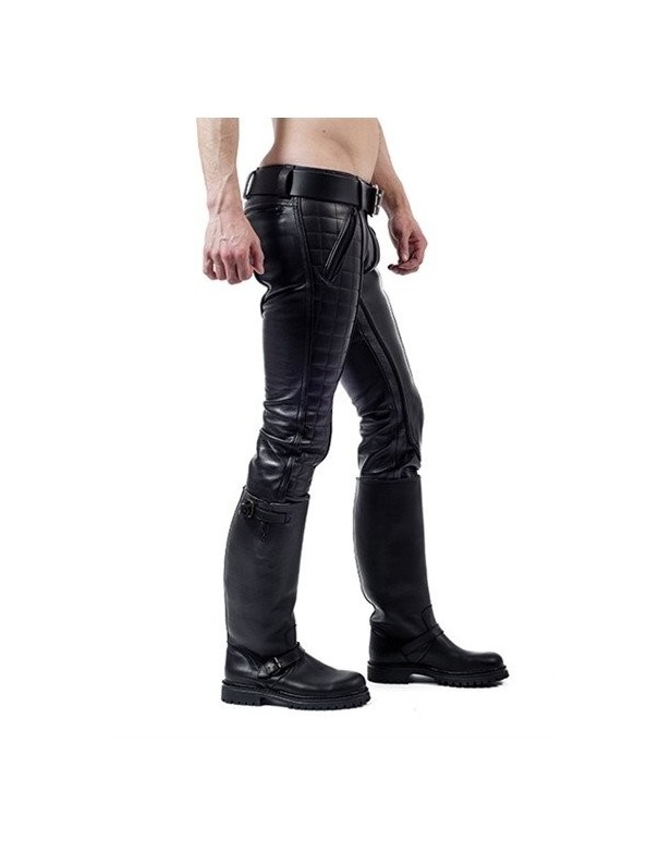 Leather Indicator Jeans Black Stitching-Piping